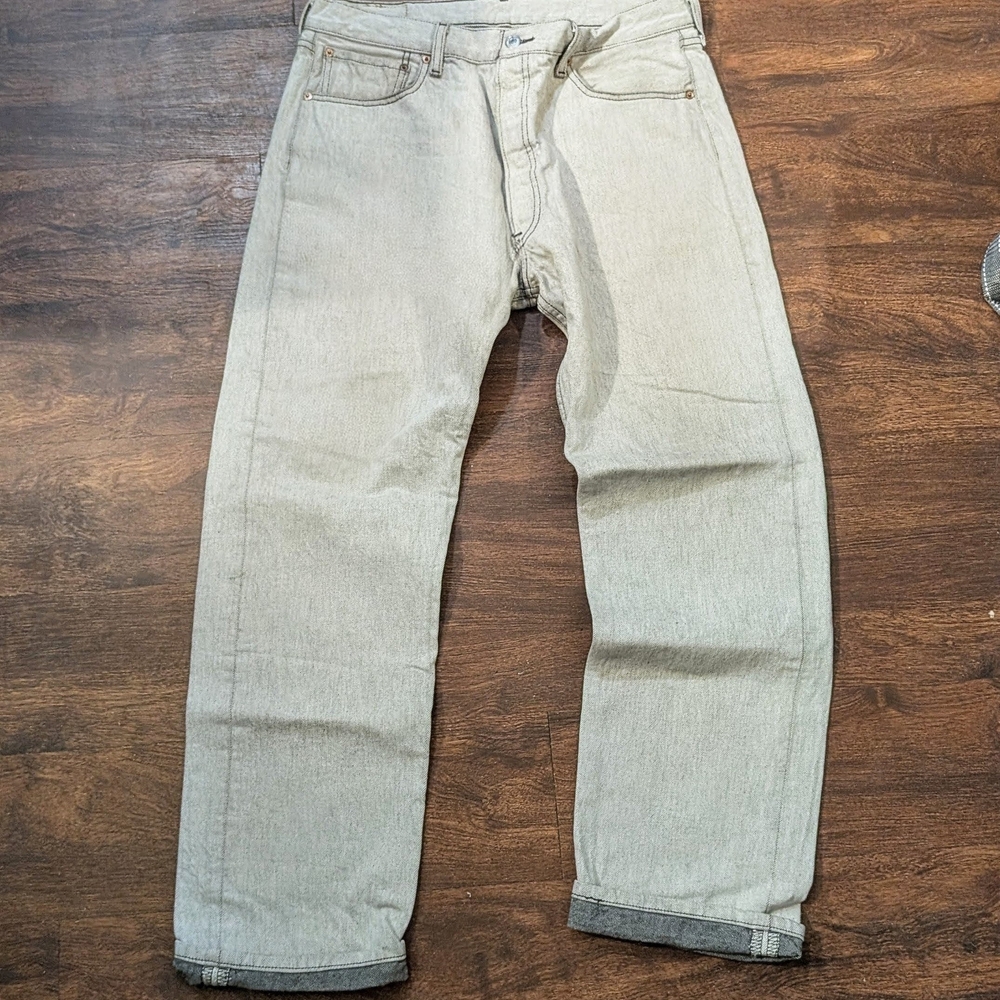 Mens Levi's Light Gray 501XX Jeans